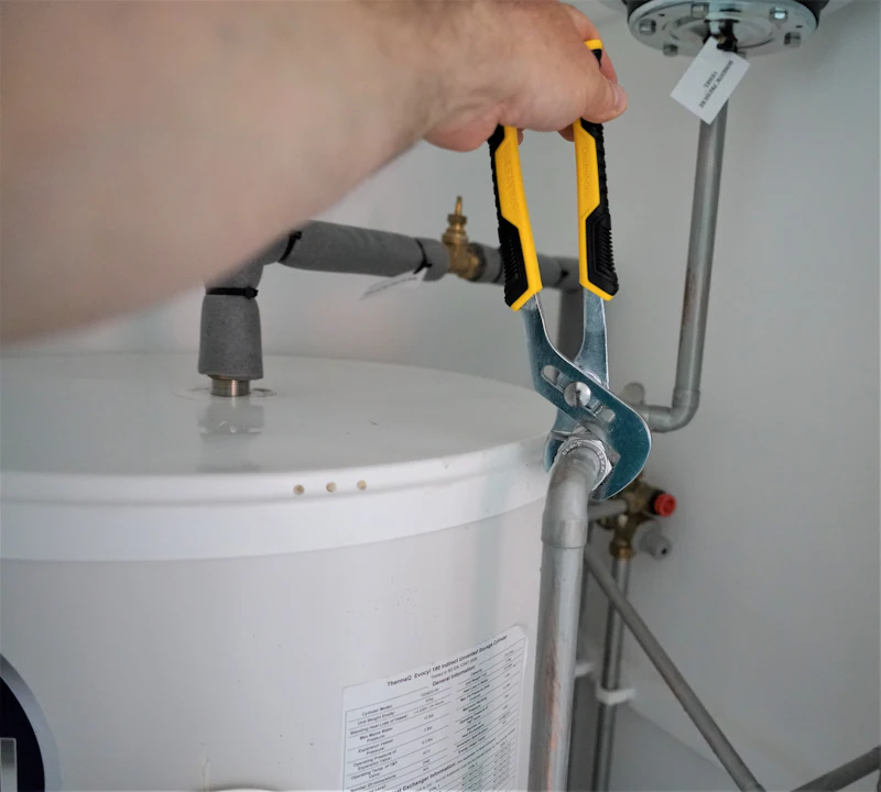 Water heater in a garage